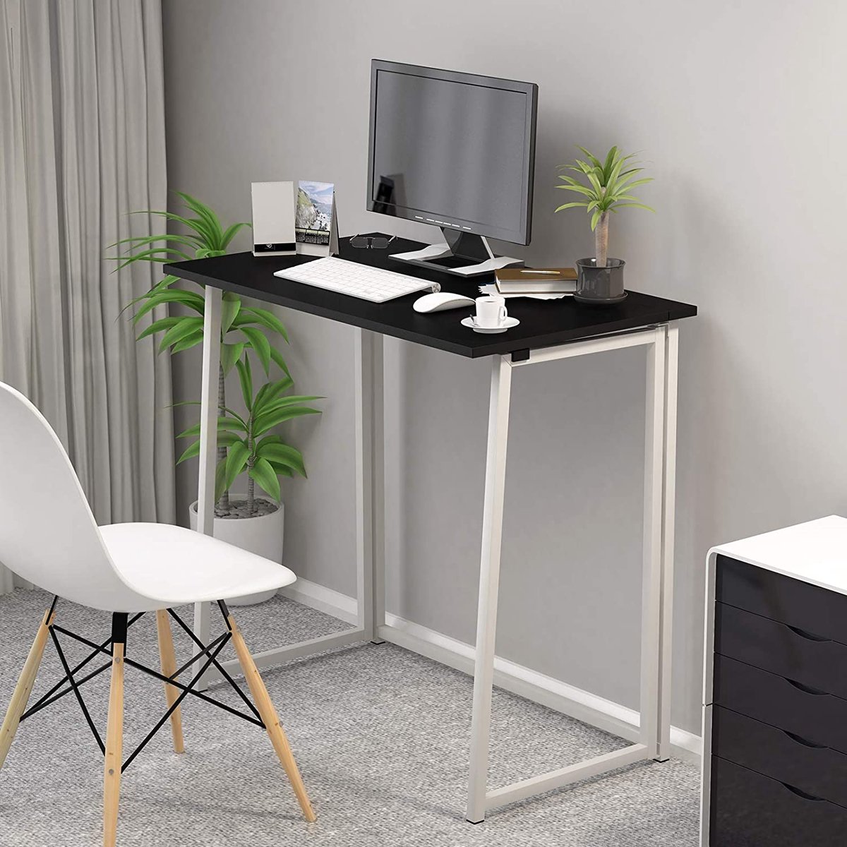 Dripex Table de Bureau Pliante Bureau Informatique Pliable Petit Table  d'Ordinateur pour Bureau Domicile 80