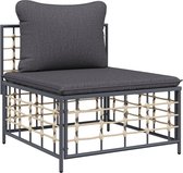 vidaXL - 5-delige - Loungeset - met - kussens - poly - rattan - antracietkleurig