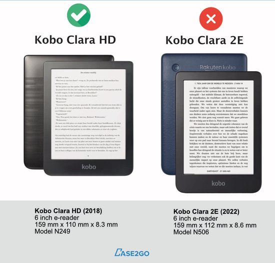 Housse de liseuse adaptée au Kobo Clara 2E - Sleepcover - Tri-Fold Book  Case 