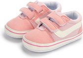 Baby schoentjes - babysneakers van Completebabyuitzet - klittenband met veter - Schoenmaat 20-21 - 12-18 maanden - (13cm) - Donkerroze