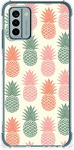 Backcase TPU Siliconen Hoesje Nokia G22 Telefoon Hoesje met doorzichtige rand Ananas