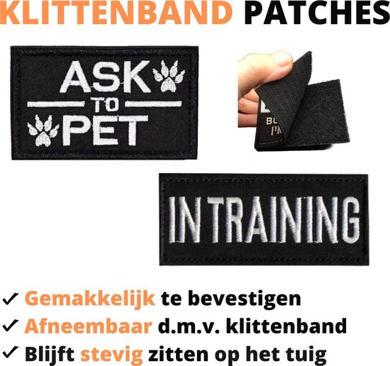 Always prêt - Service dog do not pet patch - Oranje - patch pour chien -  harnais pour