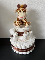 Gâteau de couches neutre à 2 étages Girafe