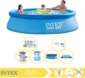 Intex Easy Set Zwembad - Opblaaszwembad - 305x76 cm - Inclusief Afdekzeil, Onderhoudspakket, Filter, Grondzeil en Stofzuiger