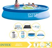 Intex Easy Set Zwembad - Opblaaszwembad - 396x84 cm - Inclusief Afdekzeil, Onderhoudspakket, Filter, Grondzeil, Onderhoudsset en Solar Mat