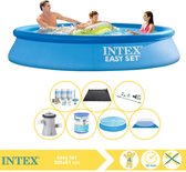 Intex Easy Set Zwembad - Opblaaszwembad - 305x61 cm - Inclusief Solarzeil, Onderhoudspakket, Zwembadpomp, Filter, Grondzeil, Stofzuiger en Solar Mat