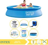 Intex Easy Set Zwembad - Opblaaszwembad - 244x61 cm - Inclusief Afdekzeil, Onderhoudspakket, Filter, Grondzeil en Warmtepomp HS