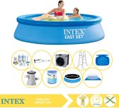 Intex Easy Set Zwembad - Opblaaszwembad - 244x61 cm - Inclusief Solarzeil, Onderhoudspakket, Filter, Grondzeil, Stofzuiger en Warmtepomp CP