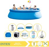 Intex Easy Set Zwembad - Opblaaszwembad - 457x122 cm - Inclusief Onderhoudspakket, Filter, Zwembad Stofzuiger, Voetenbad en Warmtepomp CP