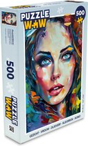 Puzzle Visage - Femme - Peinture à l'huile - Coloré - Art - Puzzle - Puzzle 500 pièces