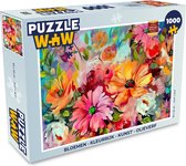 Puzzel Bloemen - Kleurrijk - Kunst - Olieverf - Legpuzzel - Puzzel 1000 stukjes volwassenen