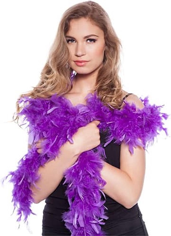 Boa En Plumes Blanc - 2 Mètres De Long - Accessoire De Déguisement Pour Charleston, Années 20, Carnaval, Mariage, Fête Costumée