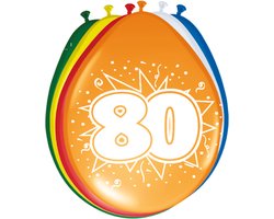 Ballonnen 80 jaar - 8 stuks