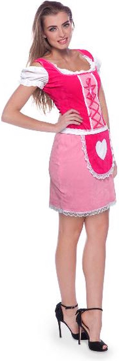 Folat - Dirndl jurkje Classic roze maat S/M (36-38)