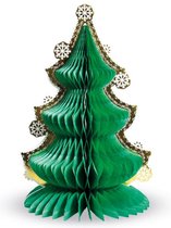 Folat - Honeycomb Kerstboom Groen Met Goud (30 cm)