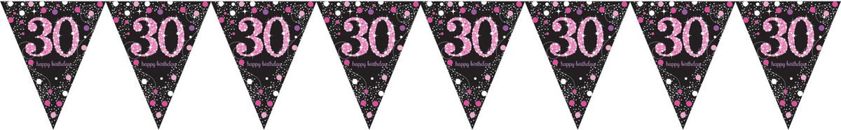 Amscan by Riethmuller - Riethmüller - Sparkling Celebrations - Vlaggenlijn 30 Pink (4 meter)