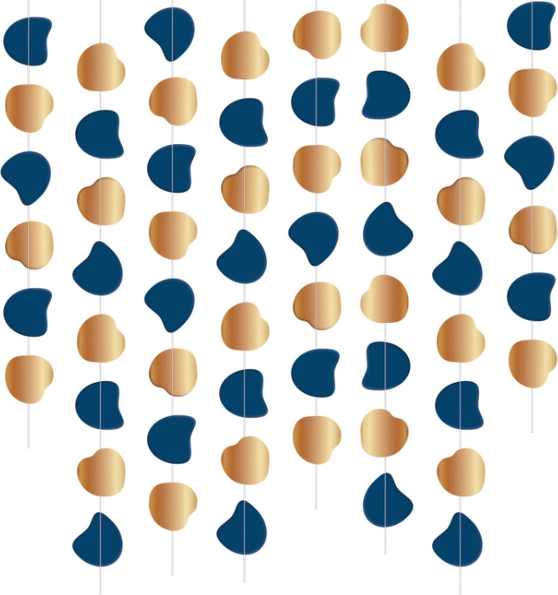 Folat - Plafond Slingers Elegant True Blue - 8 stuks