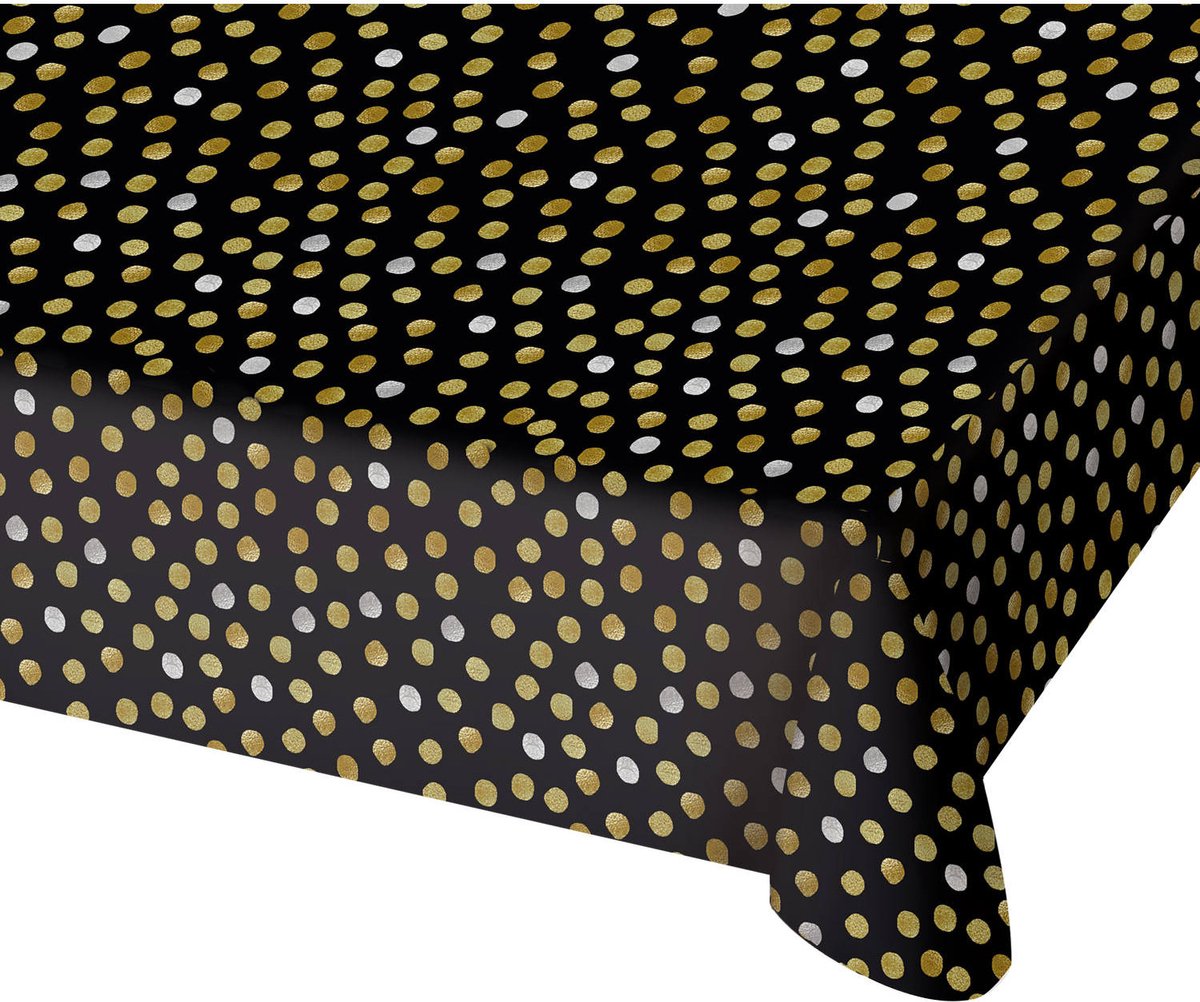 Folat - PE Tafelkleed Glossy Black (130 x 180cm) - Halloween - Halloween Decoratie - Halloween Versiering