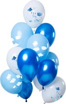 Folat - Ballonnen Blauw Wit It's a boy 30cm - 12 stuks