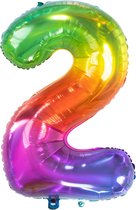 Folat - Folieballon Cijfer 2 Yummy Gummy Rainbow - 86 cm