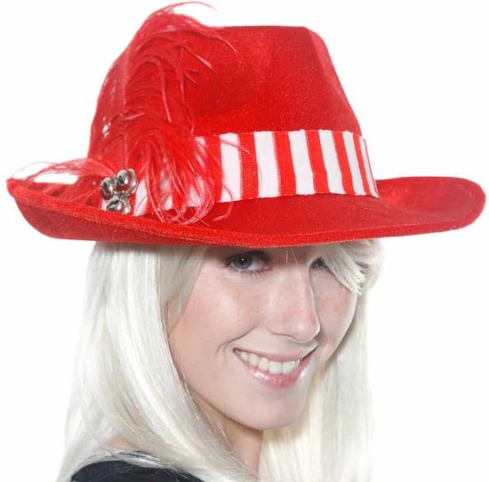 Chapeau de Noël - Rouge avec plume | bol.com