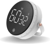 Digitale Kookwekker - Magnetisch - Standaard - Douchetimer- Keukenwekker - Timer - Stopwatch - Handige Draaiknop - Wit