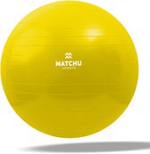 Matchu Sports - Fitness bal -  Ø 45 cm - Gymbal - Zitbal - Inclusief pomp - Geel