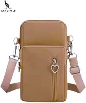 San Vitale® - Sac de téléphone décontracté - sac à bandoulière - sac de téléphone - Sac banane - Randonnée/ Sport/Téléphone portable/Smartphone - Beige