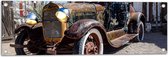 Tuinposter – Oude Verroeste Auto - 90x30 cm Foto op Tuinposter (wanddecoratie voor buiten en binnen)