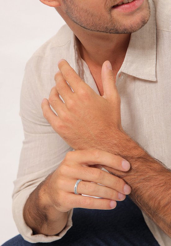 Elli PREMIUM Ring Femme Femme Couple Confidence Matte Geo Look en Argent Argent 925 plaqué or