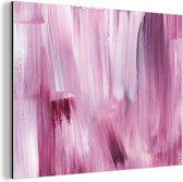 Wanddecoratie Metaal - Aluminium Schilderij Industrieel - Kleuren - Verf - Schilderij - Roze - 40x30 cm - Dibond - Foto op aluminium - Industriële muurdecoratie - Voor de woonkamer/slaapkamer