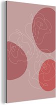 Wanddecoratie Metaal - Aluminium Schilderij Industrieel - Rozen - Rood - Bloemen - Abstract - 120x180 cm - Dibond - Foto op aluminium - Industriële muurdecoratie - Voor de woonkamer/slaapkamer