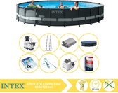 Intex Ultra XTR Frame Zwembad - Opzetzwembad - 610x122 cm - Inclusief Glasparels, Onderhoudsset, Zoutsysteem en Zout