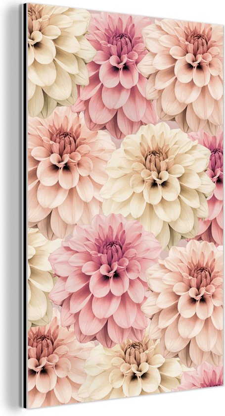 Décoration murale Métal - Peinture Aluminium Industrielle - Fleurs - Rose - Wit - Nature - 120x180 cm - Dibond - Photo sur aluminium - Décoration murale industrielle - Pour le salon / chambre