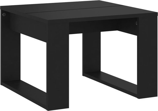 vidaXL - Bijzettafel - 50x50x35 - cm - bewerkt - hout - zwart