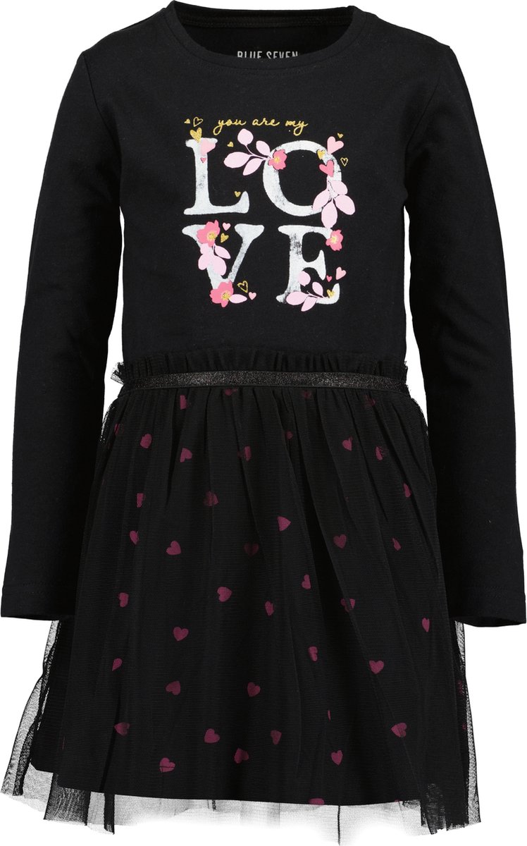 Blue Seven HEARTS Meisjes Jurk - zwart - Maat 92