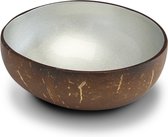Noya - Coconut Bowl - Kokosnoot - Schaal Kom - Zilver Metallic Paint