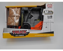 Heftruck met frictie aandrijving en pallet.