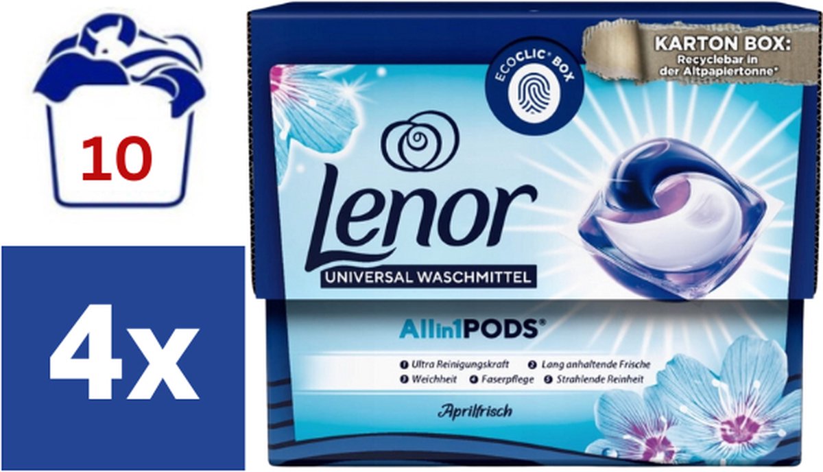 Goedkoopste Lenor Universal All in 1 Pods - 4 x 10 Wascapsules