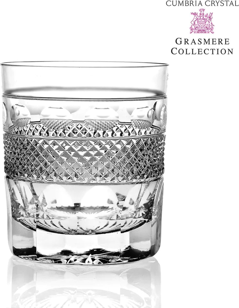 Whiskyglas Grasmere - Double Old Tumbler - Handgemaakt - Loodkristal - Cumbria Crystal England