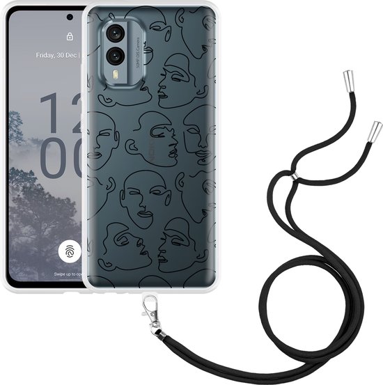 Cazy Hoesje met koord geschikt voor Nokia X30 Gezichten