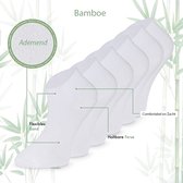 Bamboe Sokken, Sneaker sokken, 6 Paar, Dames en Heren , Antibacterieel, Wit, 43-46