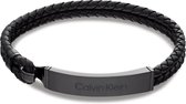 Calvin Klein CJ35000406 Heren Armband - Leren armband - Sieraad - Leer - Zwart - 19.5 cm lang