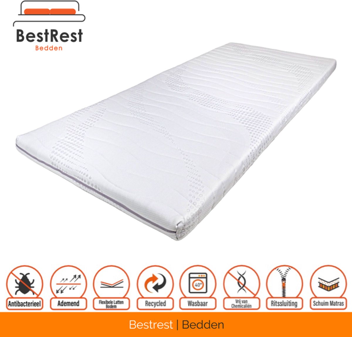 Topdekmatras - Topper - 180x190 - Nasa Visco Platina foam - Traagschuim - 7cm dik - Cooltouch Tijk
