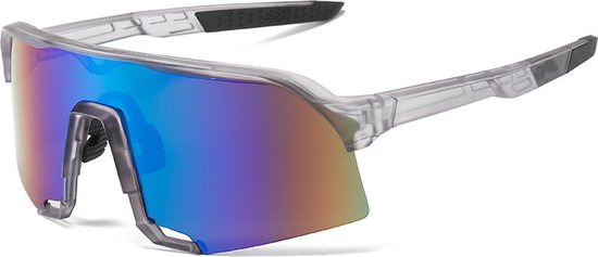 Fietsbril - Sportbril - Racefiets - Mountainbike - MTB - Zonnebril - UV bescherming - Transparant - Groen Blauw Spiegel