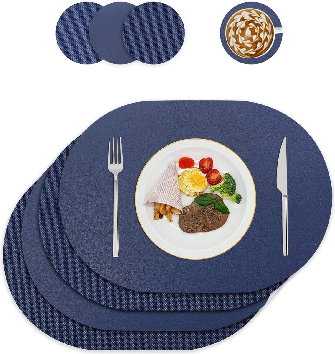 Famibay Placemats Heat Resistant Washable Vinyl Table Famibay Placemats Heat Resistant Washable Vinyl Table