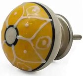Prachtige RiaD deurknop keramiek geel met schroef voor kast - DIY - kastknop- Meubelknop - Deurknoppen voor kasten - Meubelbeslag - Deurknopjes - Meubelknoppen