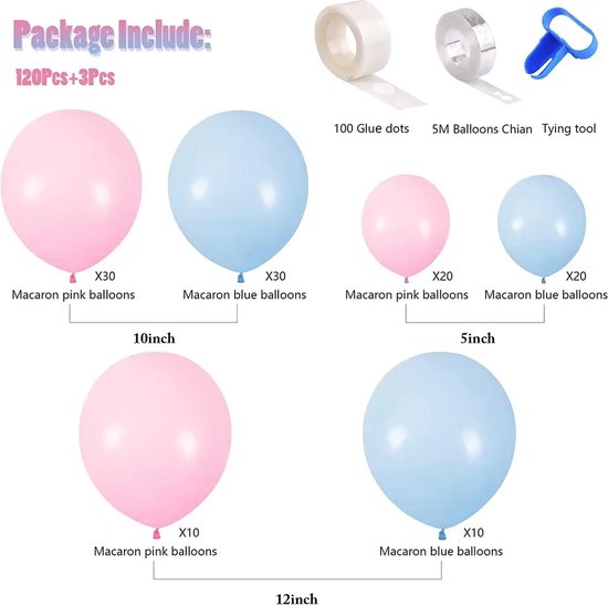 Ballons Bleu,60pcs Ballon Bleu Or Sable Blanc Latex Confettis Hélium Ballons Arche Ballon Anniversaire Pour Anniversaire,Baby Shower,Mariage,Baptême Décoration