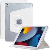 Tri-Fold Book Case Kunstleer Wite Hoes Geschikt voor Apple iPad 10.2/iPad Pro 10.5