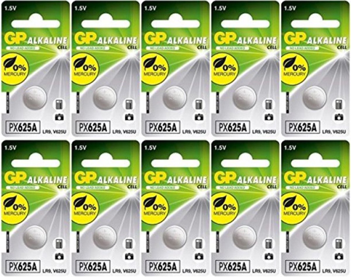 GP Alkaline 625A LR9 V625U knoopcelbatterij 10 Stuks